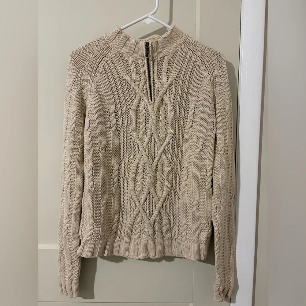 Women’s Leo & Nicole Quarter Zip Chunky Knit Long Sleeve Sweater
